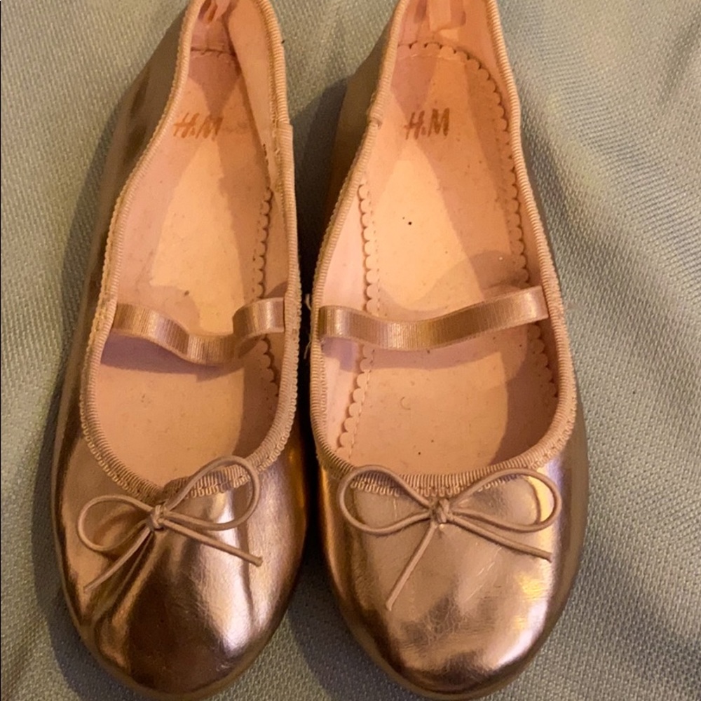 Kids Rose Gold Ballet Flats